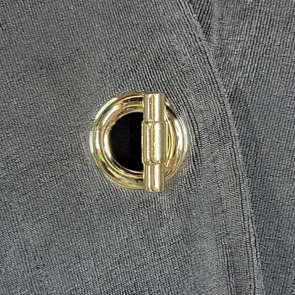 Travelers by Chicos Womens Cardigan 1 Black Collared 3/4 Sleeve Slinky Toggle - Picture 9 of 9